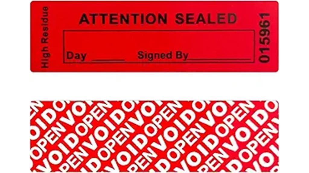 120 tamper seal stickers