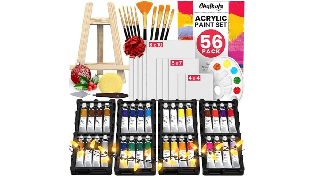 56 piece acrylic paint set
