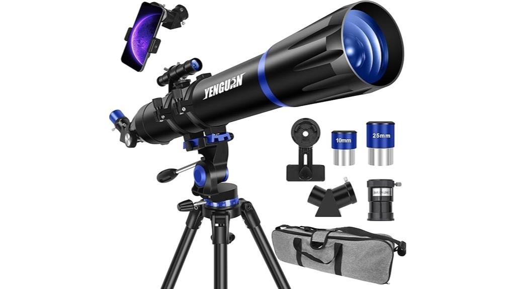 90mm aperture refractor telescope