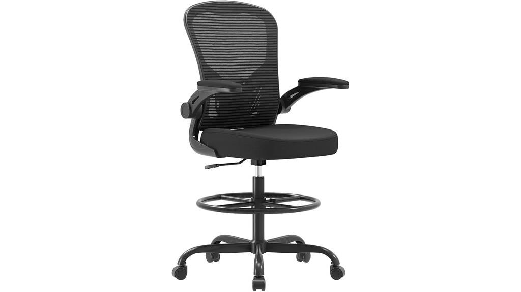 adjustable armrest drafting chair