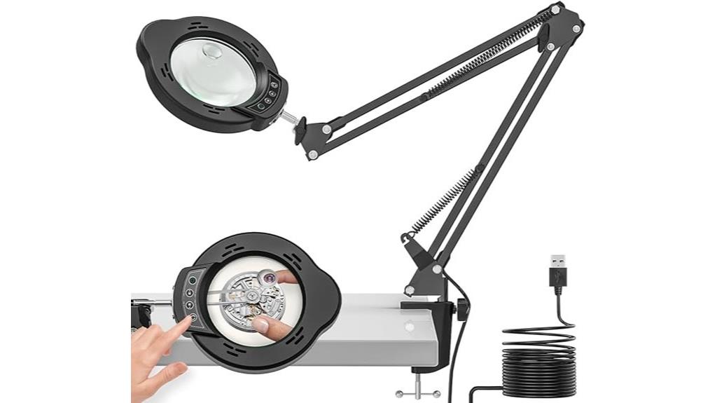 adjustable lighted desk magnifier