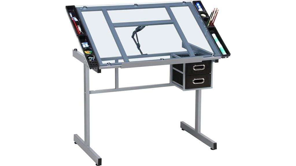 adjustable wheeled drawing desk