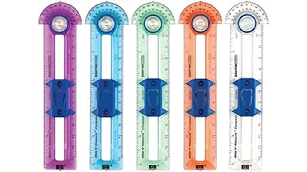 assorted color measuring compasses