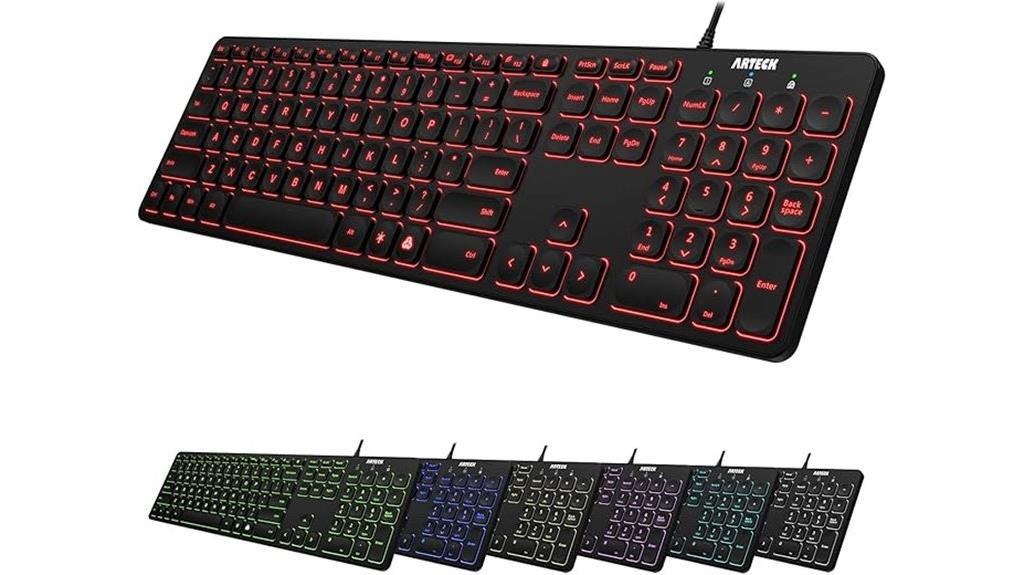 backlit wired keyboard