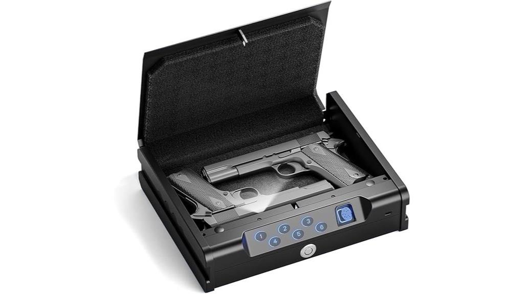 biometric and keypad gun safe