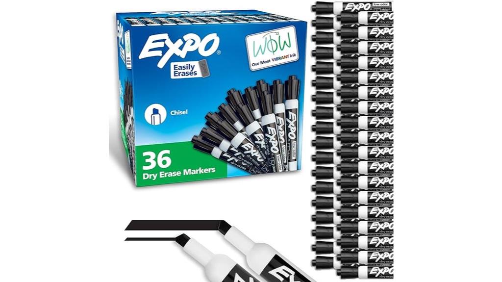 black chisel tip markers