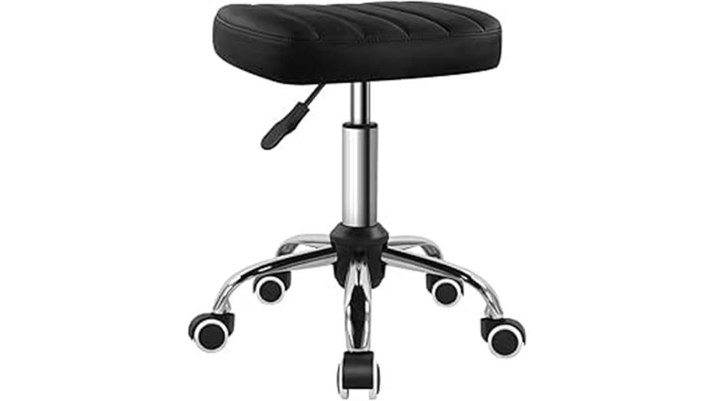 black square swivel stool