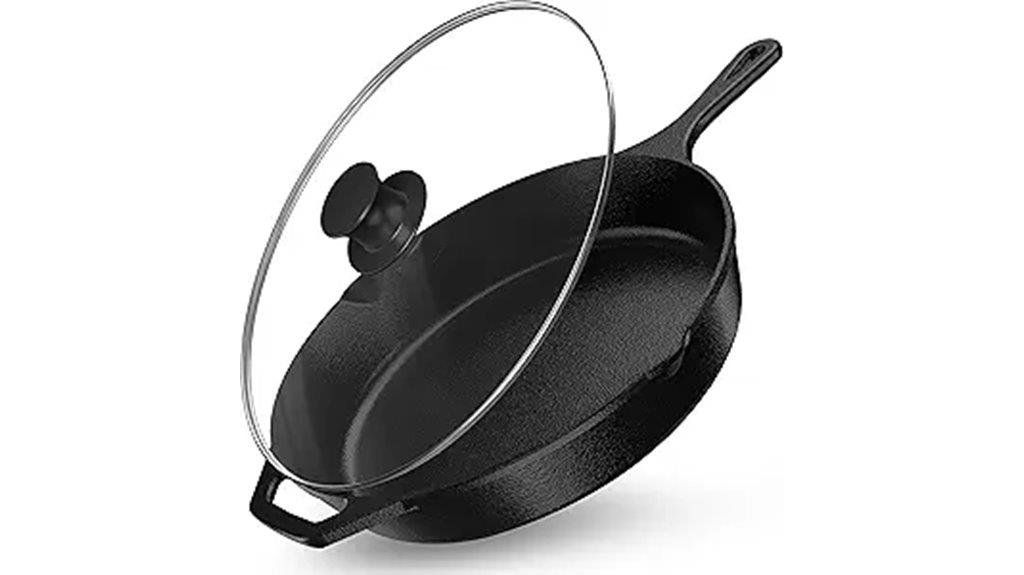 cast iron skillet with lid