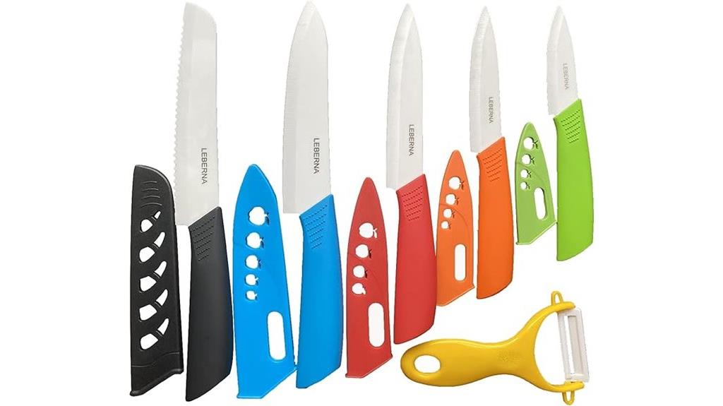 colorful ceramic knife collection