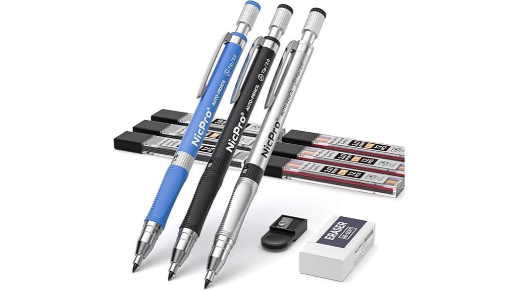 colorful mechanical pencil set