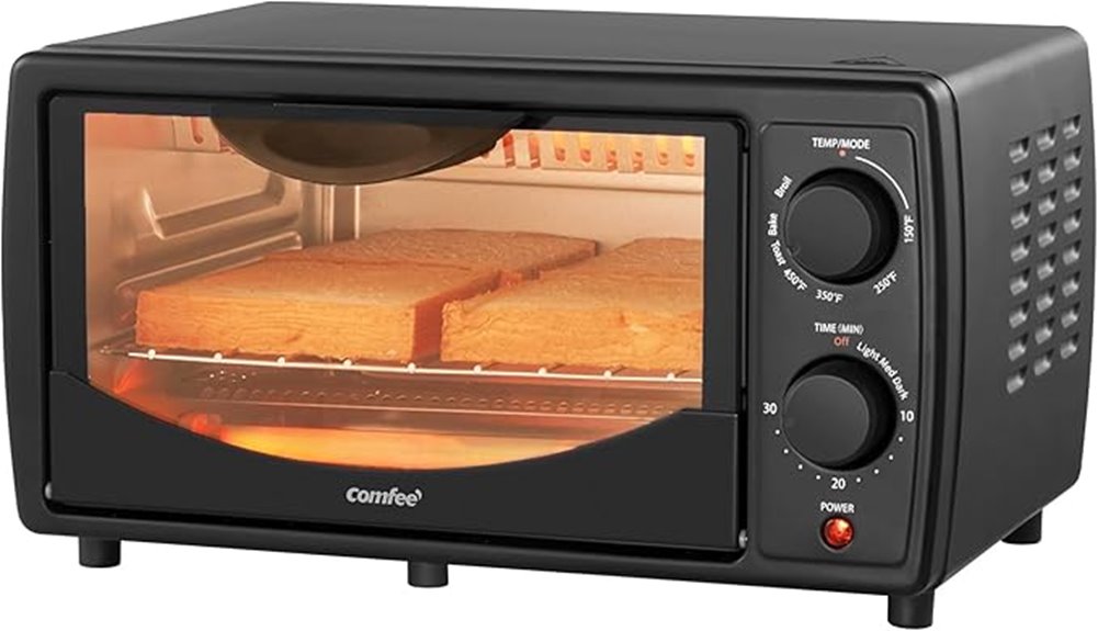 compact black countertop toaster