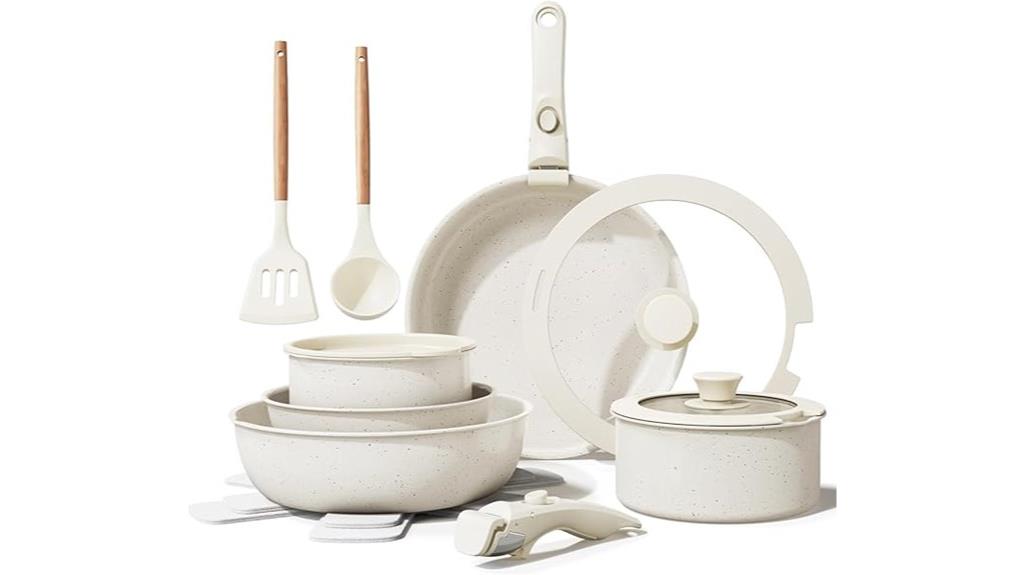 complete 17 piece ceramic cookware