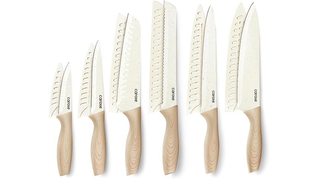 complete knife set with guards