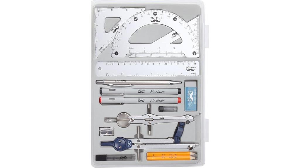 comprehensive 15 piece geometry kit
