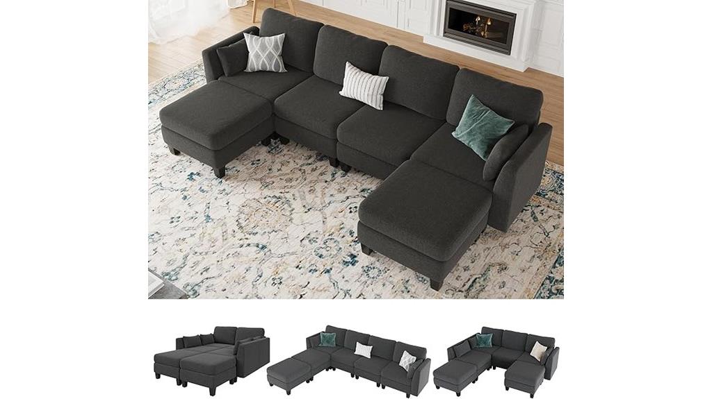 convertible u shaped modular sofa