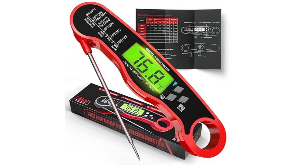 digital meat thermometer with backlight