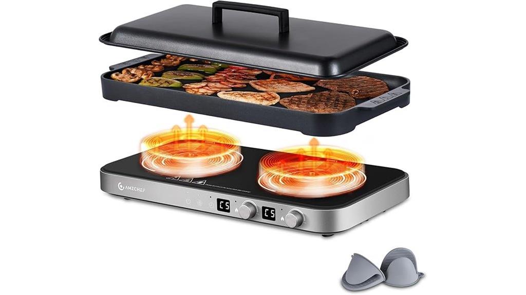 double induction cooktop with griddle