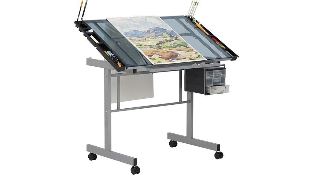 drafting table with adjustable surface