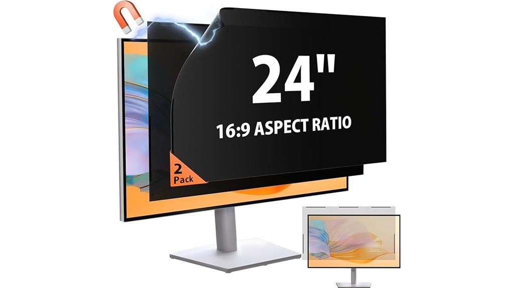 dual 24 inch magnetic privacy screens