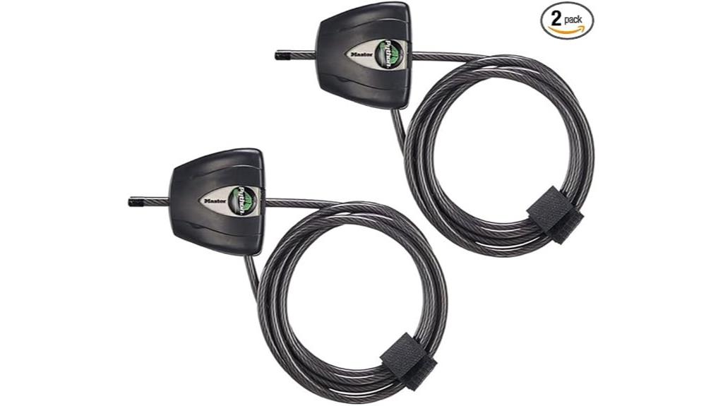dual black steel cables