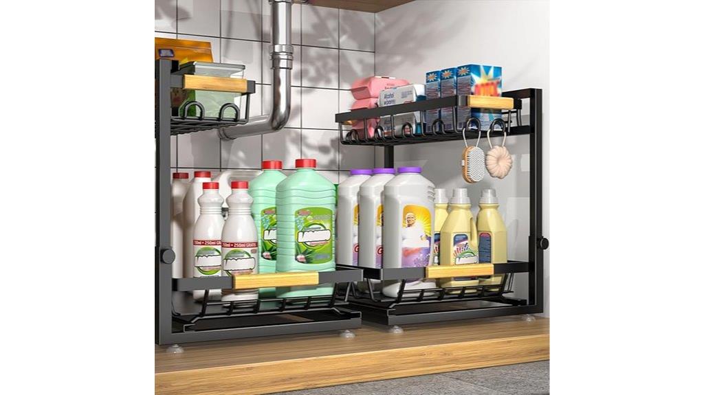 dual under sink shelves