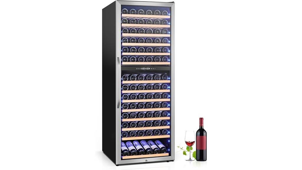 dual zone large capacity wine fridge