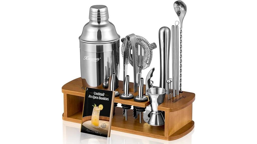 elegant stainless steel bartender set