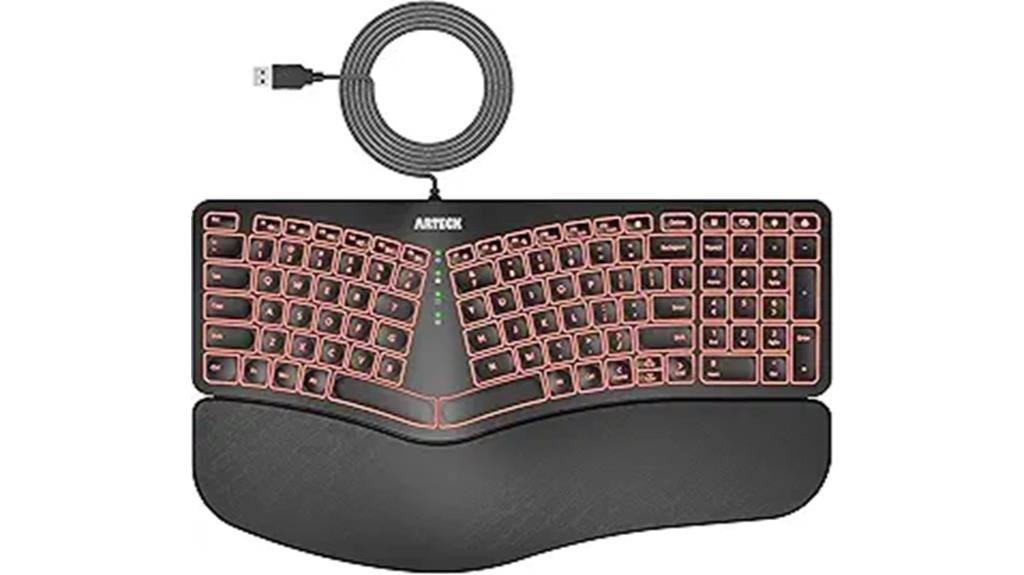 ergonomic wired keyboard design