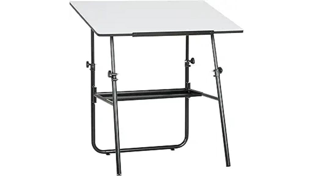 foldable drafting table with tray