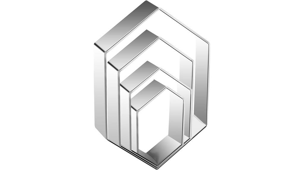 four size hexagon cookie cutters