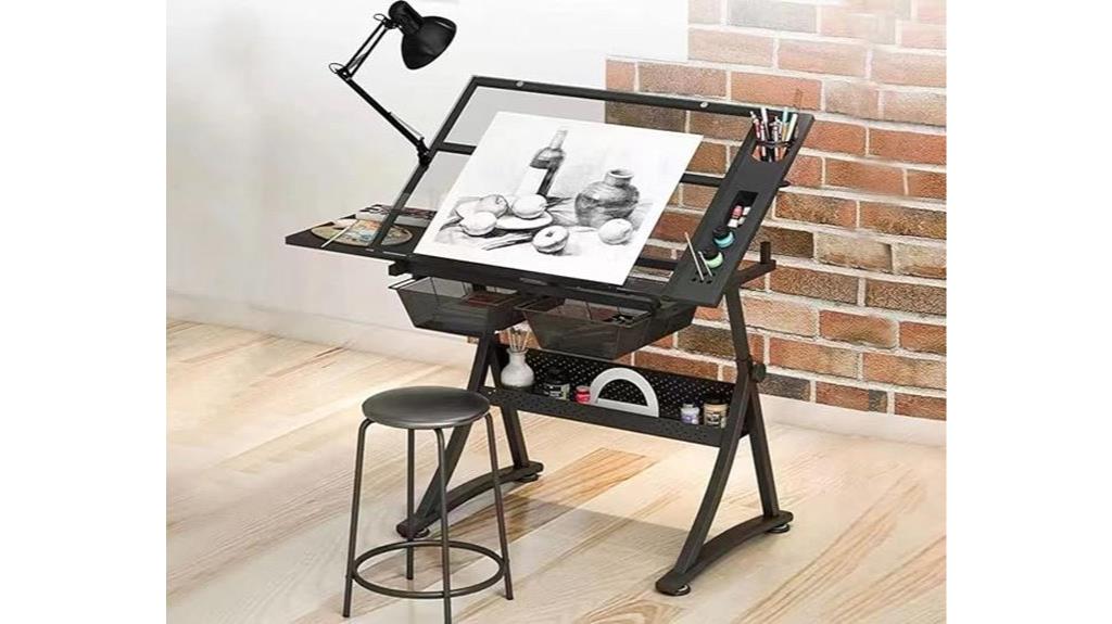 glass art drafting table