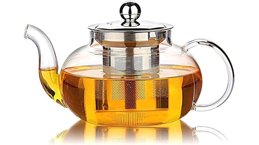 glass teapot with infuser
