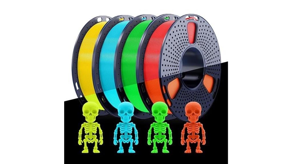 glow pla filament bundle