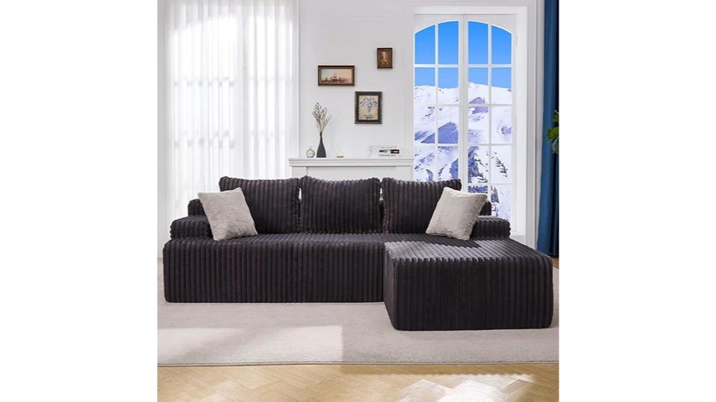 grey 96 inch modular sofa