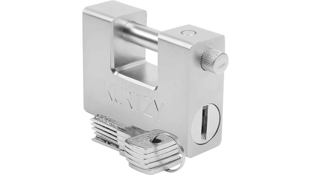 heavy steel padlock with keys