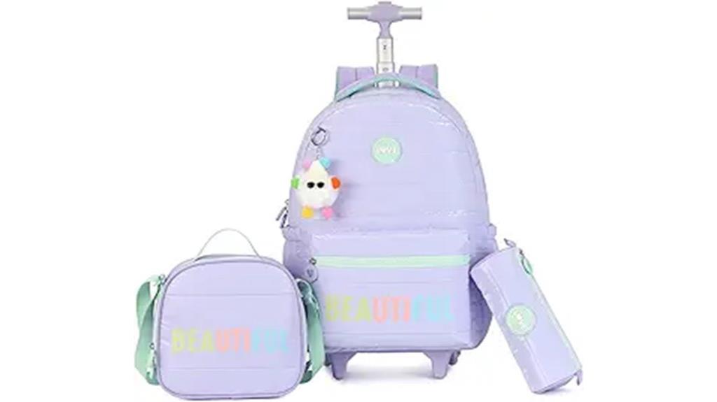 kids rolling backpack set