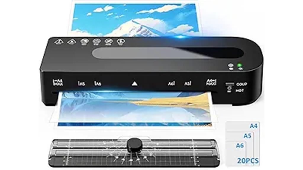 laminator with trimmer sheets