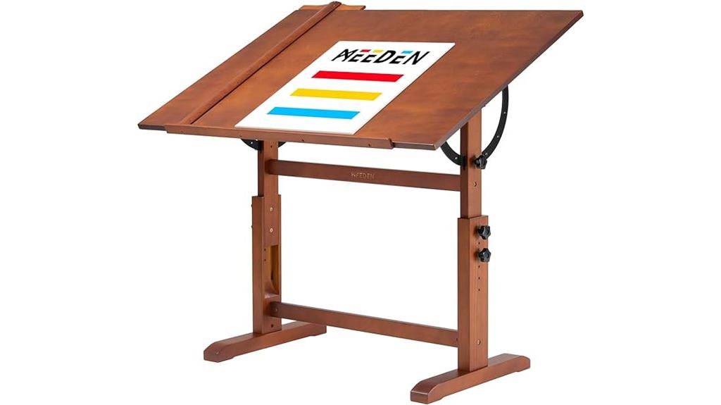 large wooden drafting table