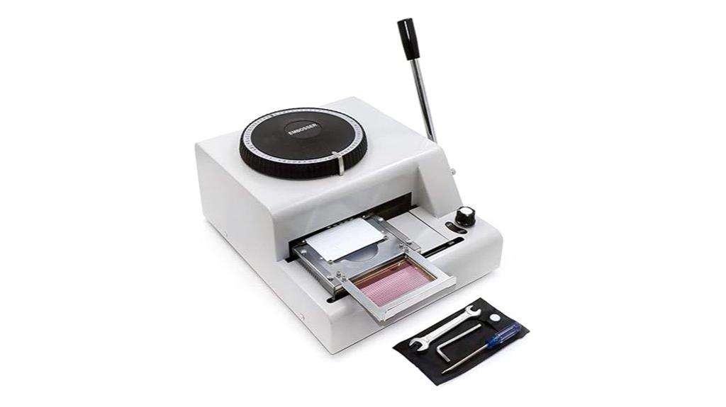 manual card embossing device