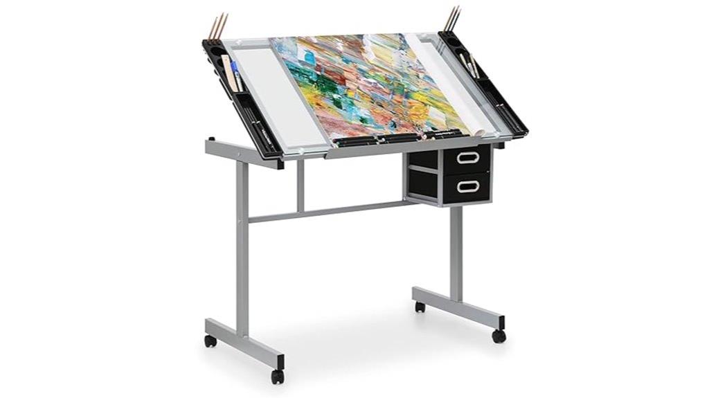 mobile drafting table storage