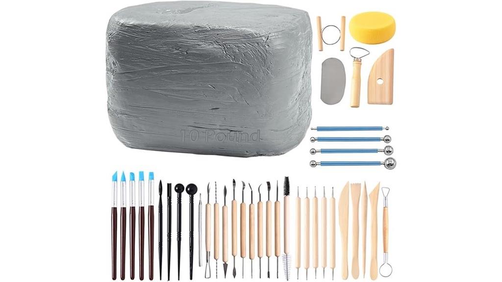 natural air dry clay set