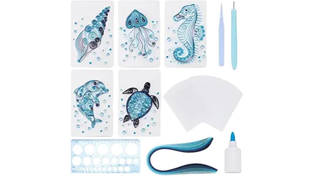 ocean animals quilling kit