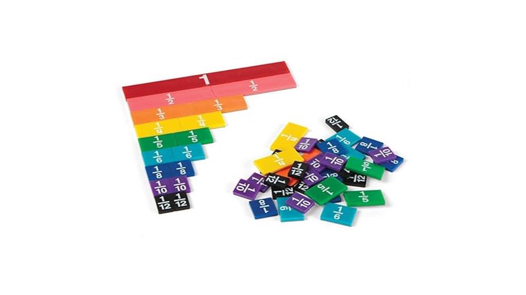plastic rainbow fraction tiles
