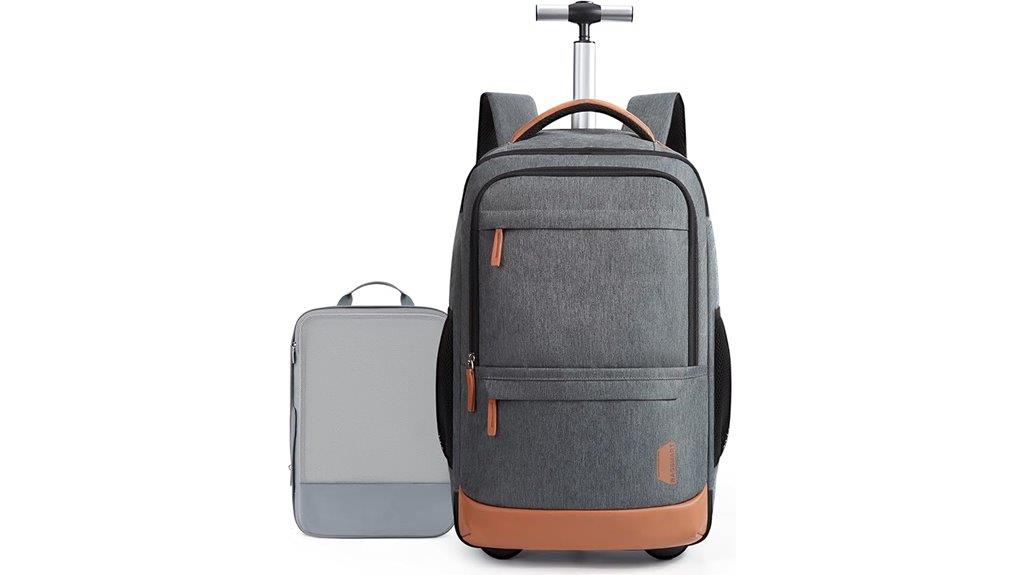 rolling travel backpack with cubes
