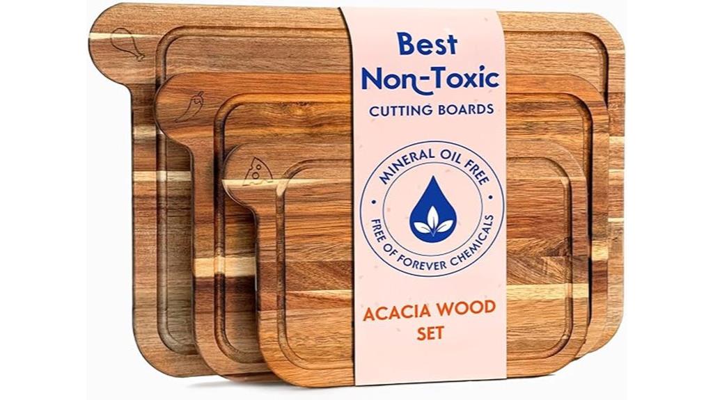 set of three non toxic cutting boards