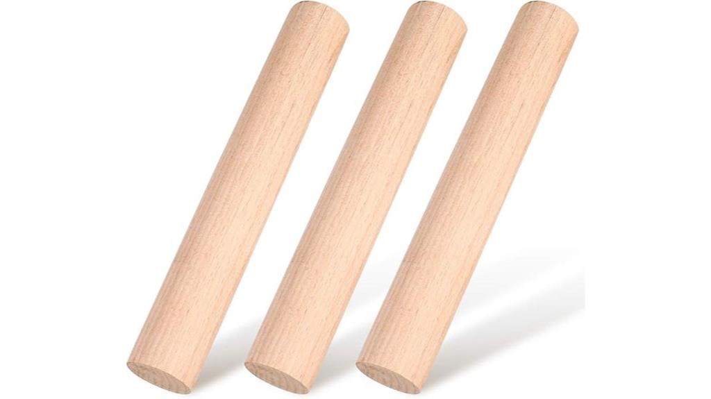set of three wooden pins