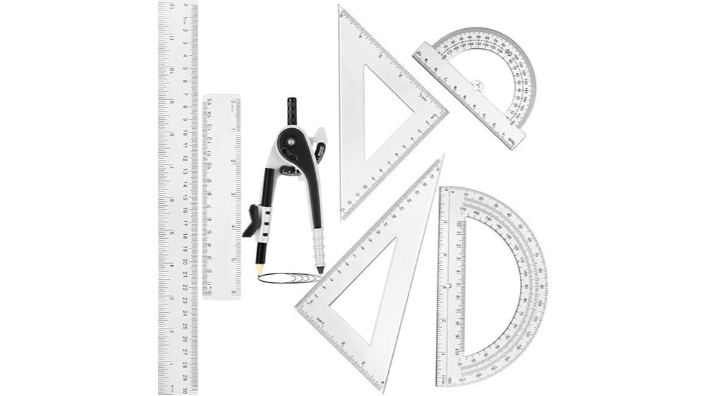 seven piece plastic geometry set