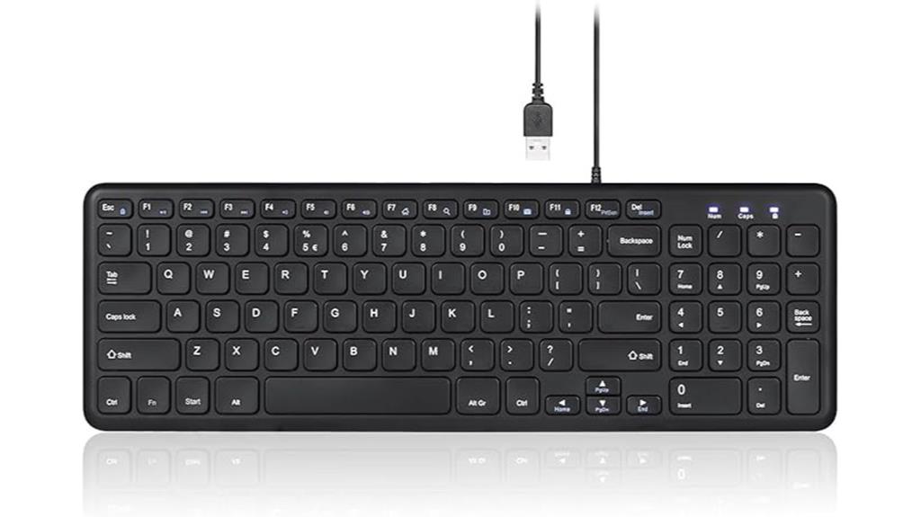 silent wired usb keyboard