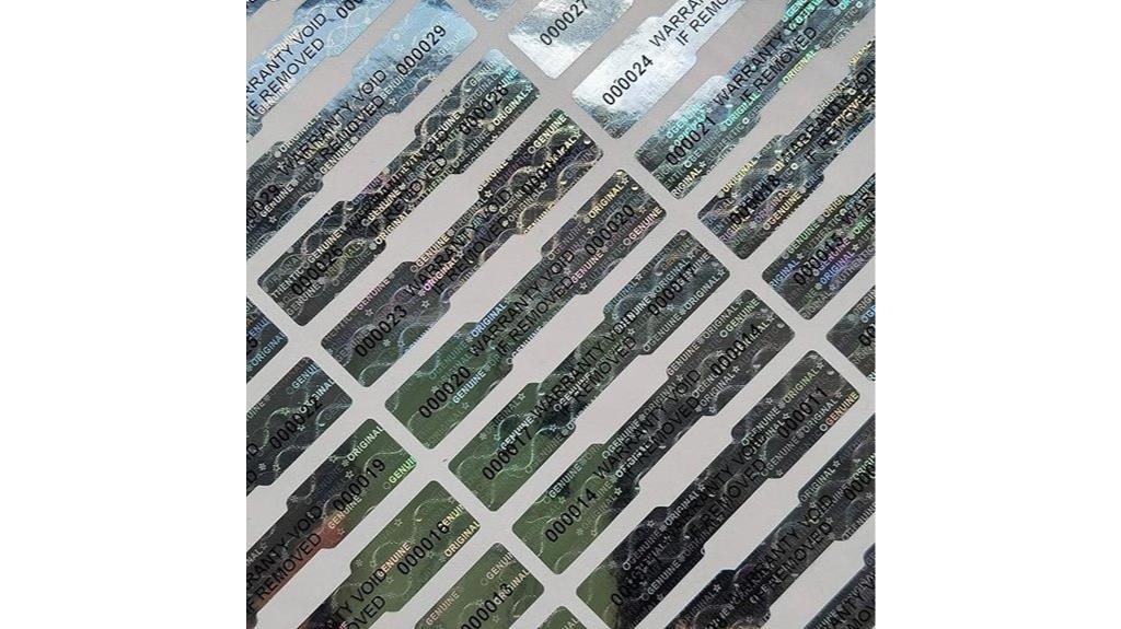 silver tamper seal stickers