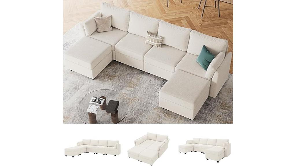 six seat storage sectional